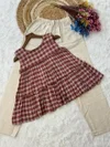 Lw 9332 Checks Linen Cotton Top With Bottom Collections